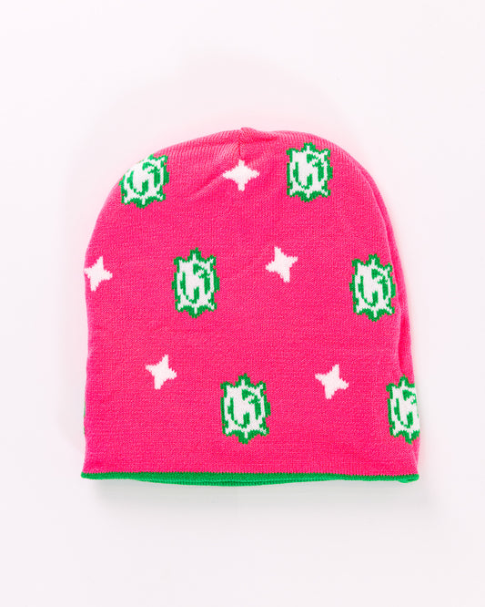 REVERSIBLE BEANIE [GREEN/PINK]