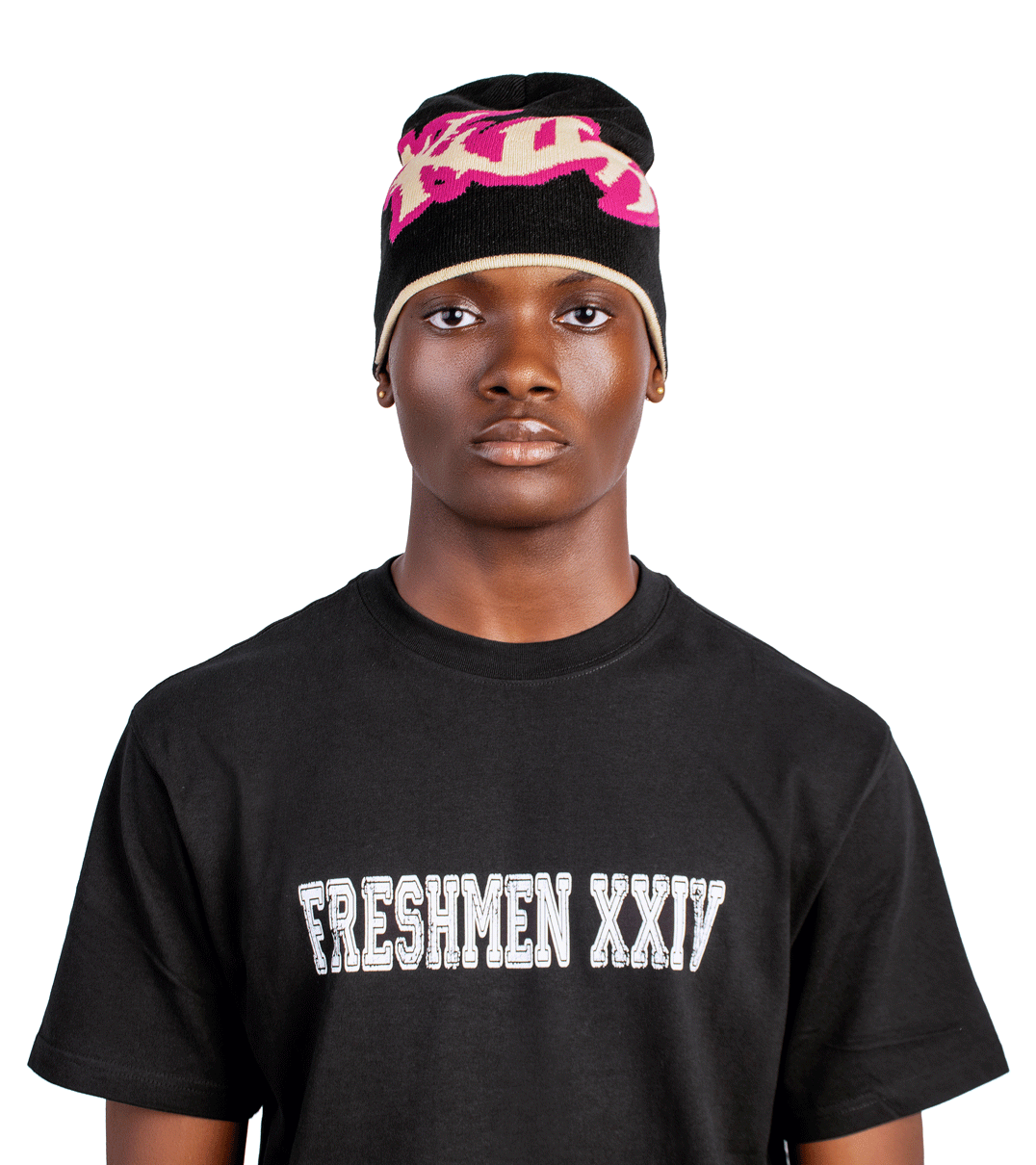 REVERSIBLE BEANIE [BLACK/CREAM]